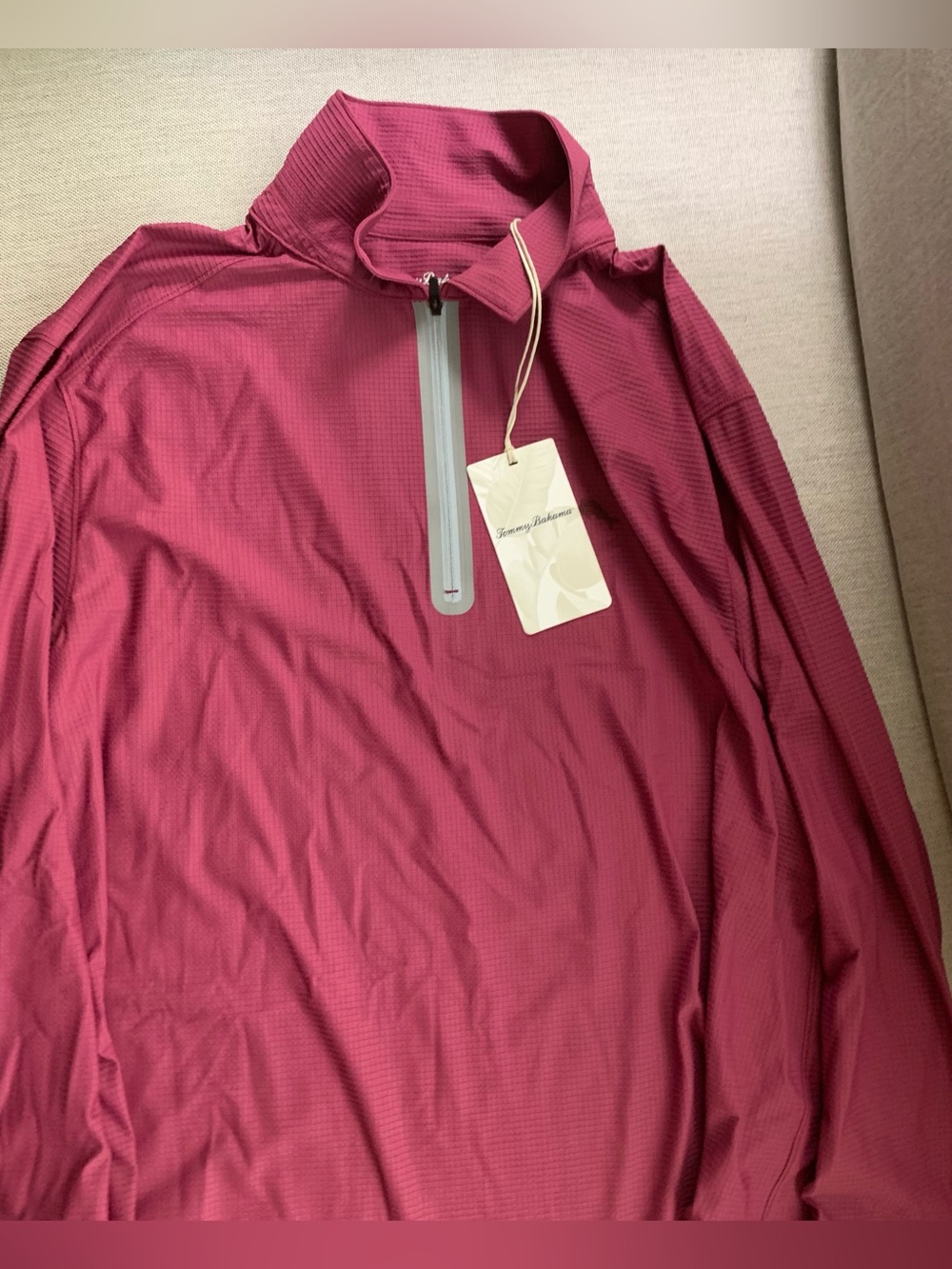 Tommy Bahama Half-Zip Pullover in Berry Red